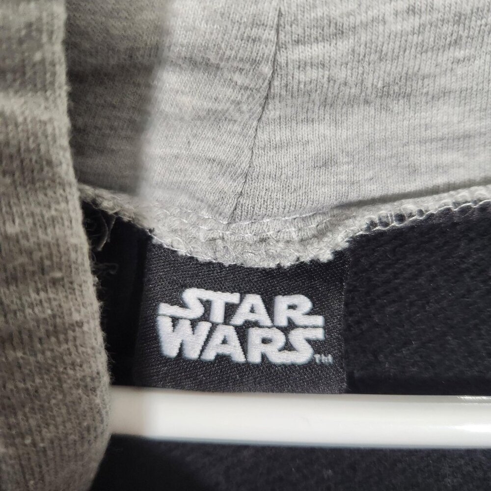 Star Wars Hoodie Womens Medium Black Gray The Force Awakens 2015 Raglan Pullover - Picture 6 of 16